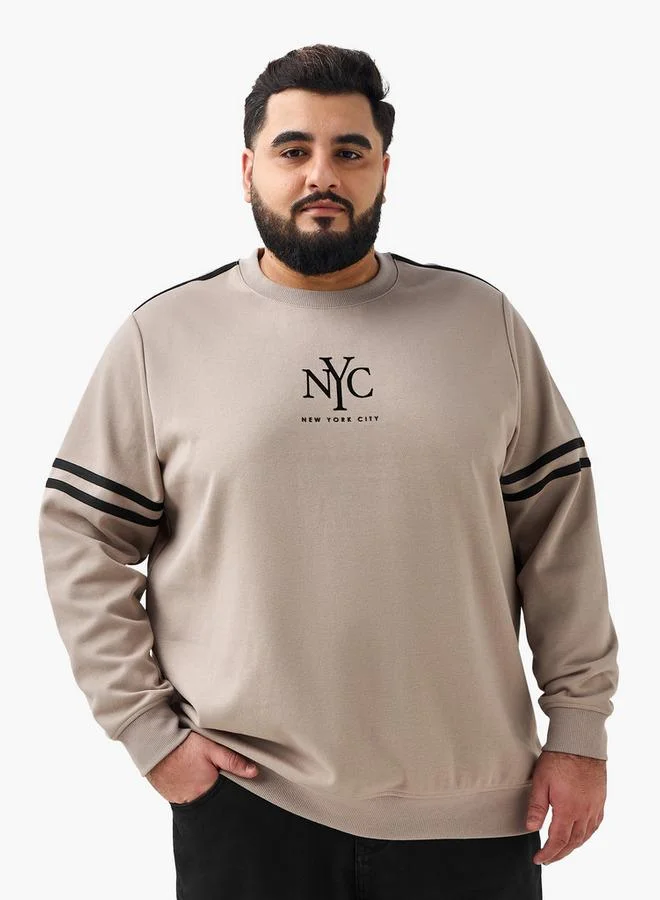 Men Regular Fit New York City Print Cotton Sweatshirt