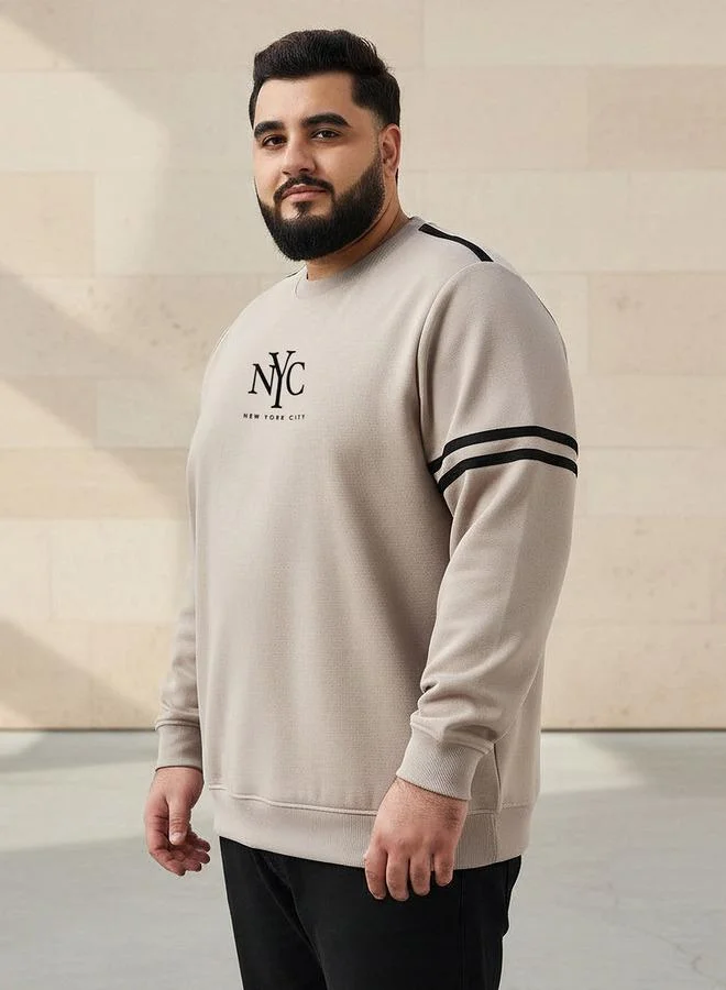Maxim Men Regular Fit New York City Print Cotton Sweatshirt