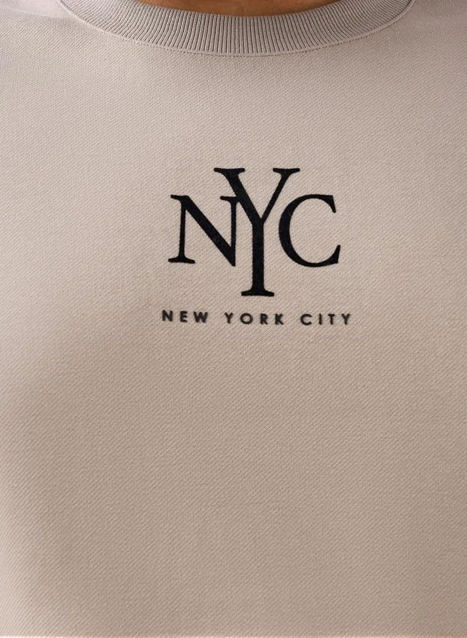Maxim  Men Regular Fit New York City Print Cotton Sweatshirt for Men | Best Price UAE