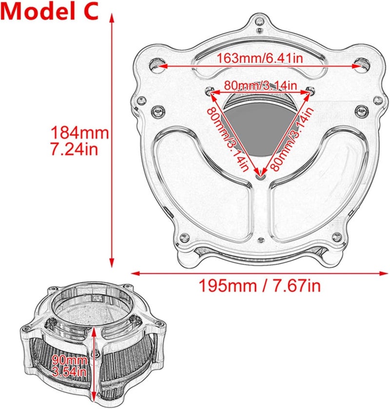 Wivplex Motorcycle Chrome Air Cleaner Kit - Image 3