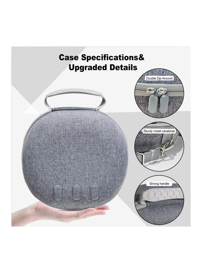 HardShell Storage Bag Portable Hard Carry Bag Shockproof Anti-Scratch With Shoulder Strap for Meta Quest3 VR Glasses Accessories (Grey) - Image 5
