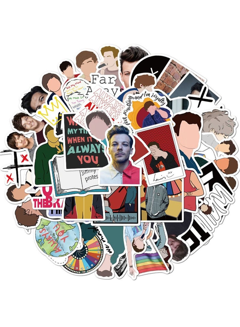 general 50-Piece Louis Tomlinson Cute Vinyl Waterproof Sticker