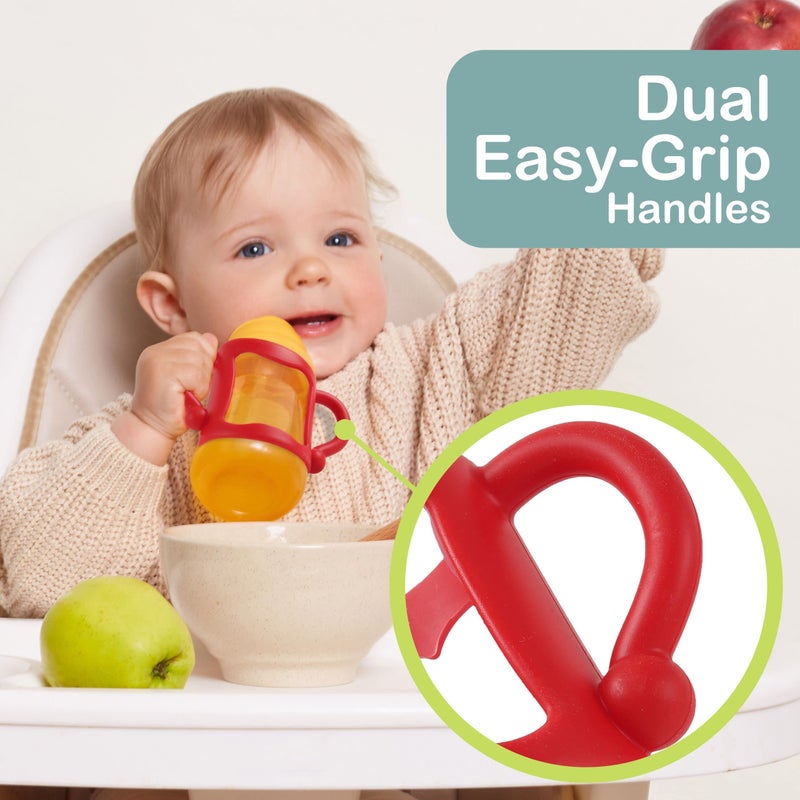 TonGass (3-Pack) Bottle Handles for Dr Brown Narrow Baby Bottles with Easy Grip Handles to Hold Their Own Bottle - BPA-Free Soft Silicone - Red Green and Blue - Image 5