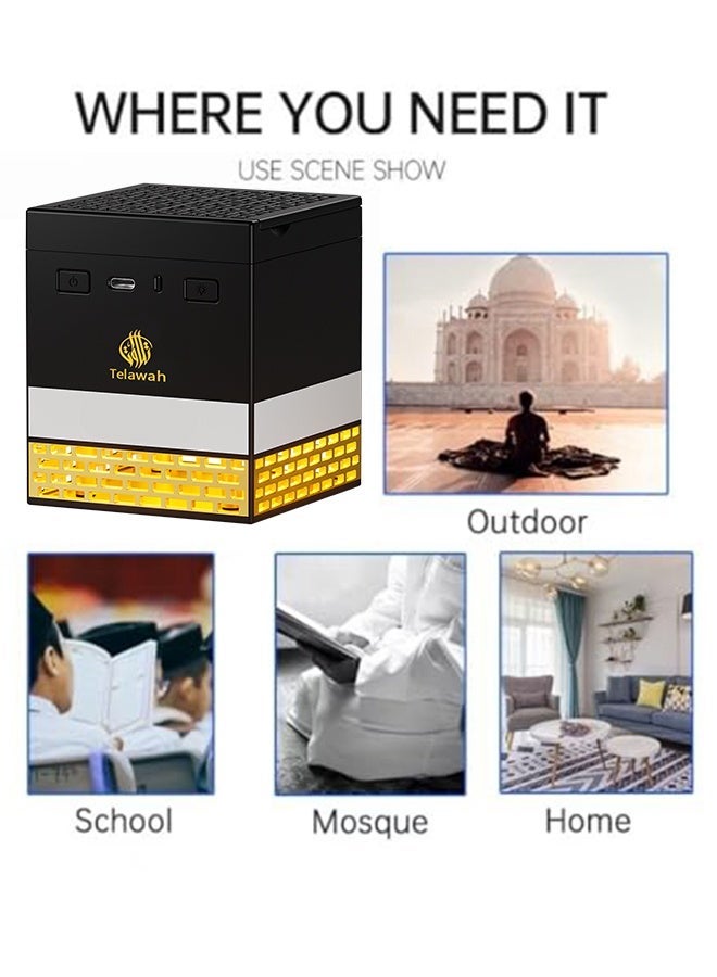 Telawah 2 in 1 Electric Incense Burner with Quran Speaker with Remote Control for 114 Quran Surahs, Night Light MP3 Music Player with 18 Reciters and 16 Translations - Image 4