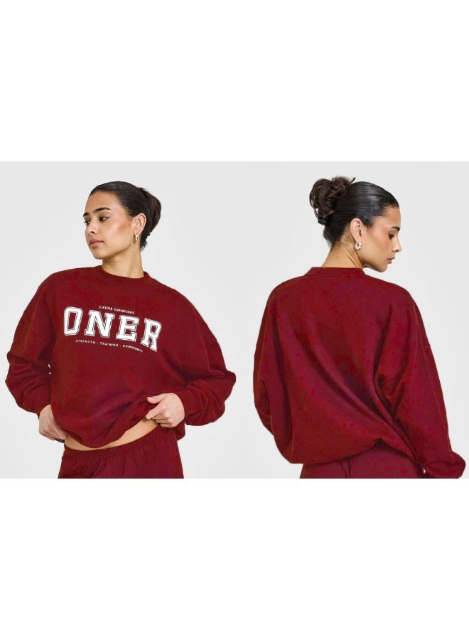 Oner Oversized Crewneck Fleece Sweatshirt - Stylish and Versatile