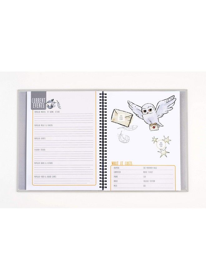 Conquest Journals Harry Potter Little Keeper Baby Album Capture Magical Memories From Baby Shower Through Age 5 Grey Linen Cover With Lay Flat Spiral 9" X 11 1/2" 66 Guided Journal Pages - Image 4