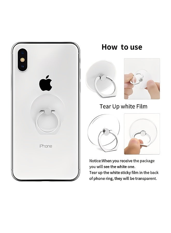 Cell Phone Ring Holder Stand Transparent Finger Grip Loop 360 Degree Rotation Finger Ring Stand Black Sliver Gold Rose Gold - Image 3