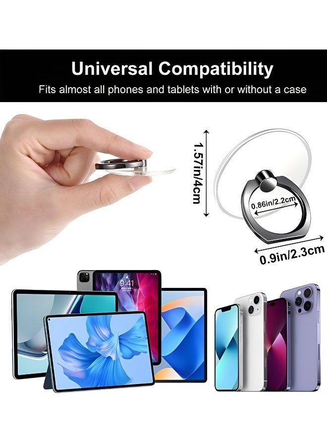 Cell Phone Ring Holder Stand Transparent Finger Grip Loop 360 Degree Rotation Finger Ring Stand Black Sliver Gold Rose Gold - Image 4