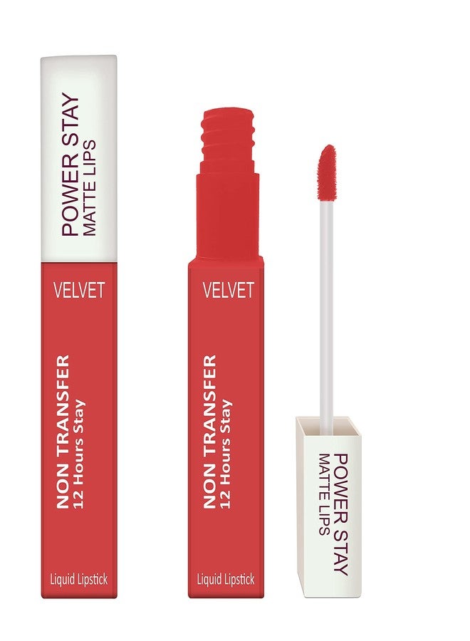 ForSure® Power Stay Matte Lipstick - Liquid (Upto 12 Hrs Stay) (ROSE RED -01) - Image 2