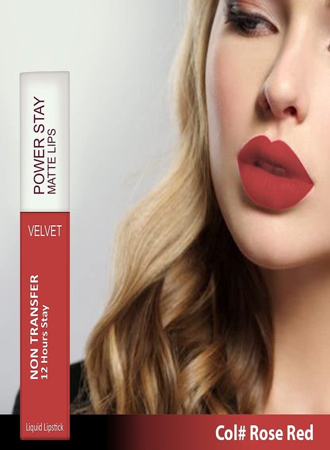 ForSure® Power Stay Matte Lipstick - Liquid (Upto 12 Hrs Stay) (ROSE RED -01) - Image 3