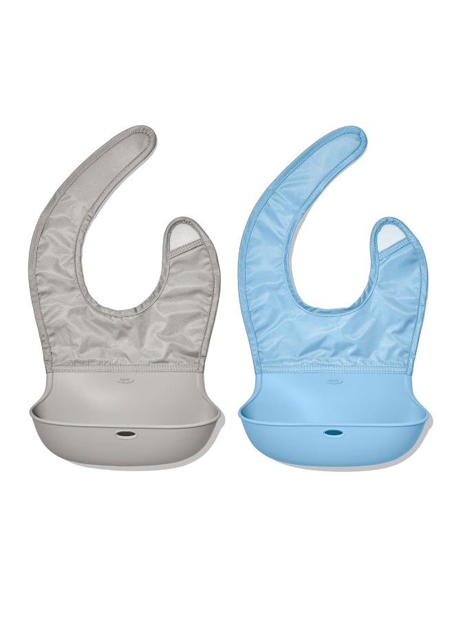 OXO Tot Roll-Up Bib - 2 Pack - Drizzle and Dusk - Image 1