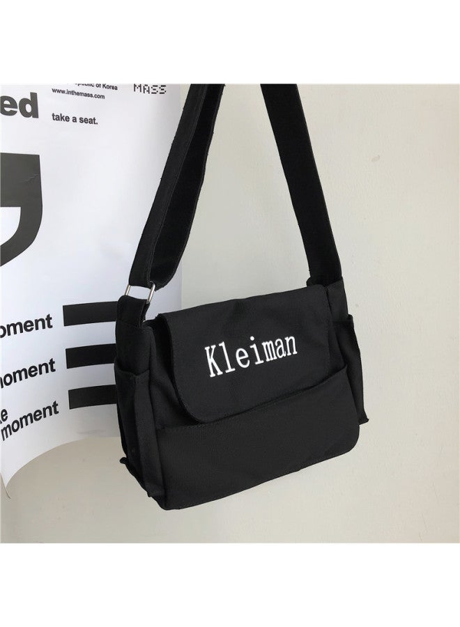 Postman Messenger Bag Japanese Satchel Women's Shoulder Bag Functional Tooling Bag 2020 Fashion Brand Satchel Bag Street Fashion-Color:Black Without Pendant - Image 1