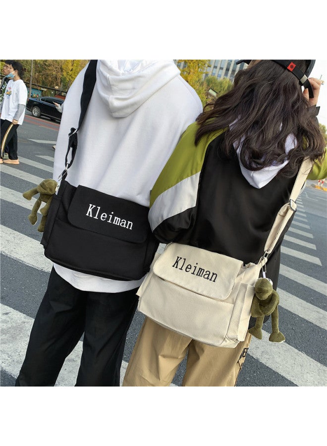 Postman Messenger Bag Japanese Satchel Women's Shoulder Bag Functional Tooling Bag 2020 Fashion Brand Satchel Bag Street Fashion-Color:Black Without Pendant - Image 2