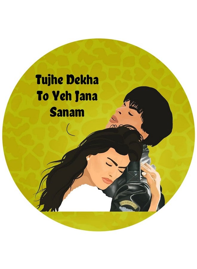 ASHVAH DDLJ Funny Dialogues Illustration Printed Tea Coaster Set of 4 COMBO-31 - Image 5