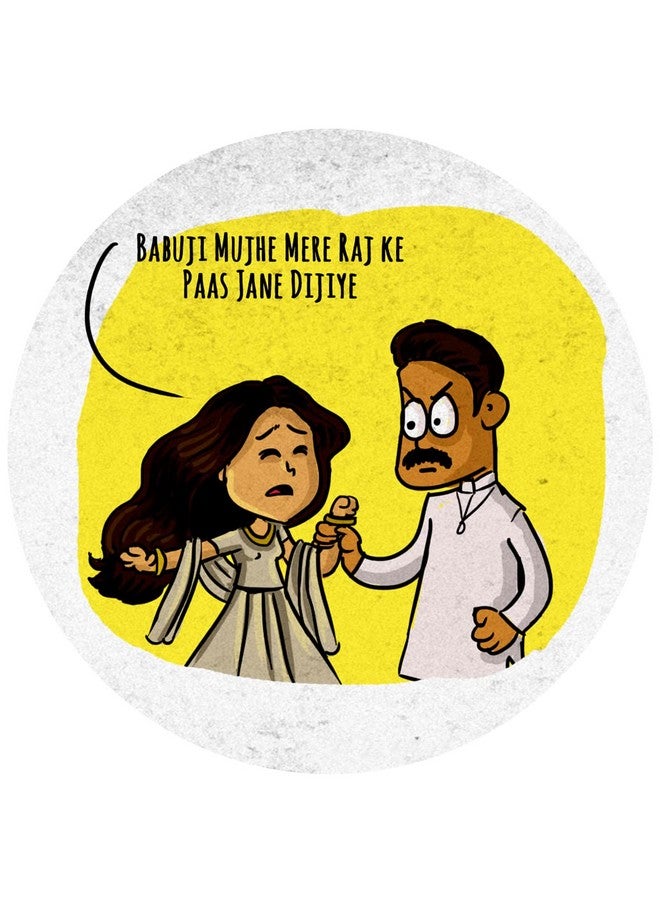 ASHVAH DDLJ Funny Dialogues Illustration Printed Tea Coaster Set of 4 COMBO-31 - Image 2