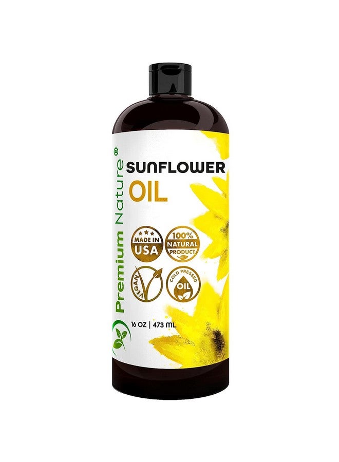 بريميوم ناتشر زيت عباد الشمس المضغوط على البارد، زيت بذور عباد الشمس غير المكرر، زيت عباد الشمس، شعر الوجه، زيت عباد الشمس العطري، زيت ناقل للزيوت العطرية، خلط الزيت النقي غير المكرر لزيت التدليك، 16oz - Image 1