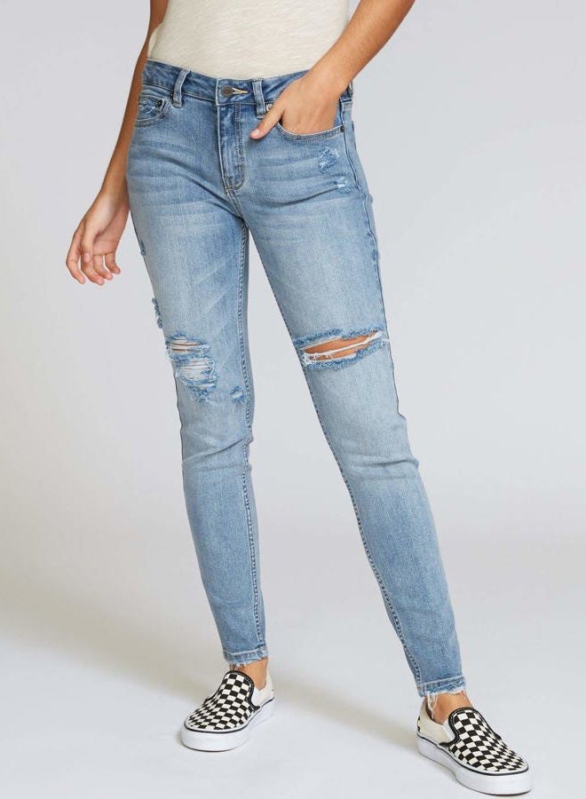 rvca Women's DAYLEY Denim Jean, Vintage Blue, 24 26 - Image 2