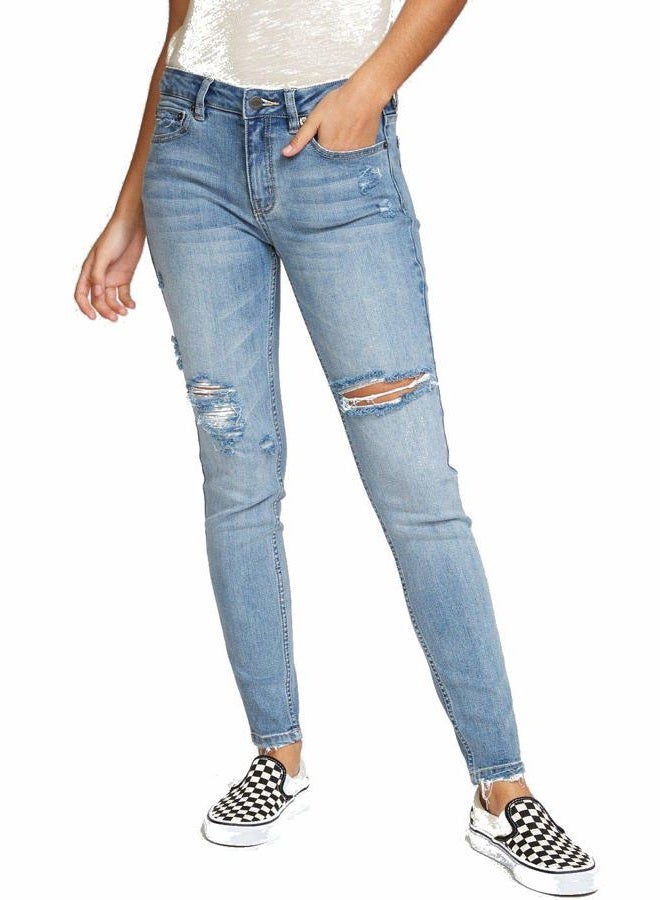 rvca Women's DAYLEY Denim Jean, Vintage Blue, 24 26 - Image 1