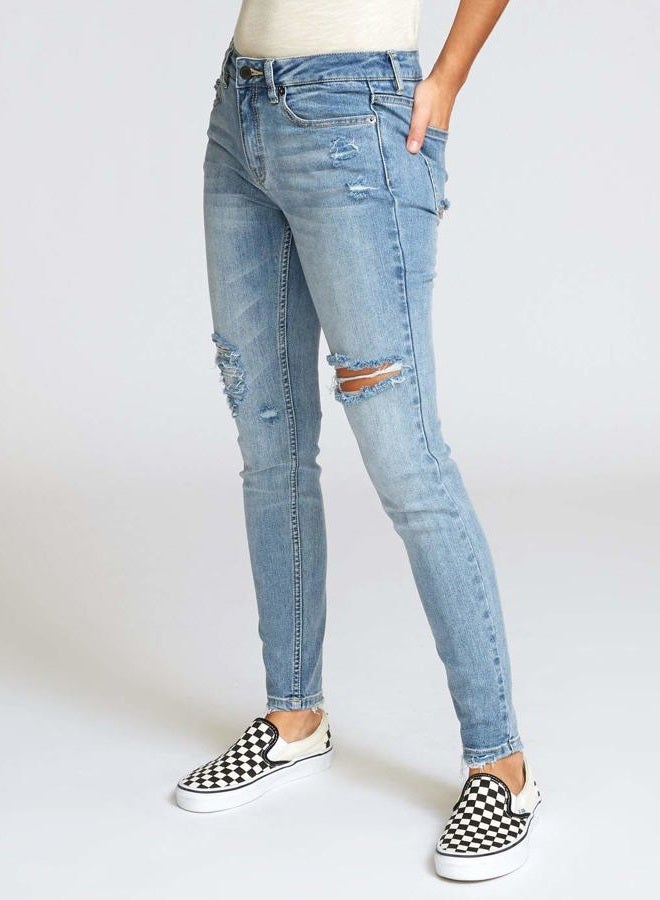 rvca Women's DAYLEY Denim Jean, Vintage Blue, 24 26 - Image 3