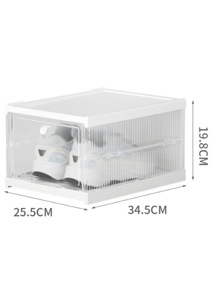 Arabest - Shoe Boxes Clear Plastic Stackable, Shoe Storage Organizer Boxes Easy Installation All in One Shoe Box with Doors 1 Tier Foldable Shoe Box Space Saving for Closet Entryway Containers Bins - Image 1