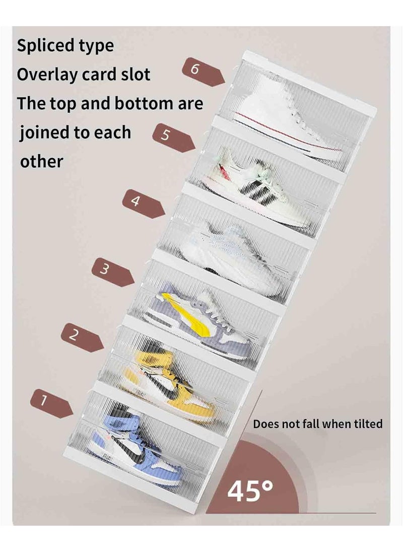 Arabest - Shoe Boxes Clear Plastic Stackable, Shoe Storage Organizer Boxes Easy Installation All in One Shoe Box with Doors 1 Tier Foldable Shoe Box Space Saving for Closet Entryway Containers Bins - Image 1
