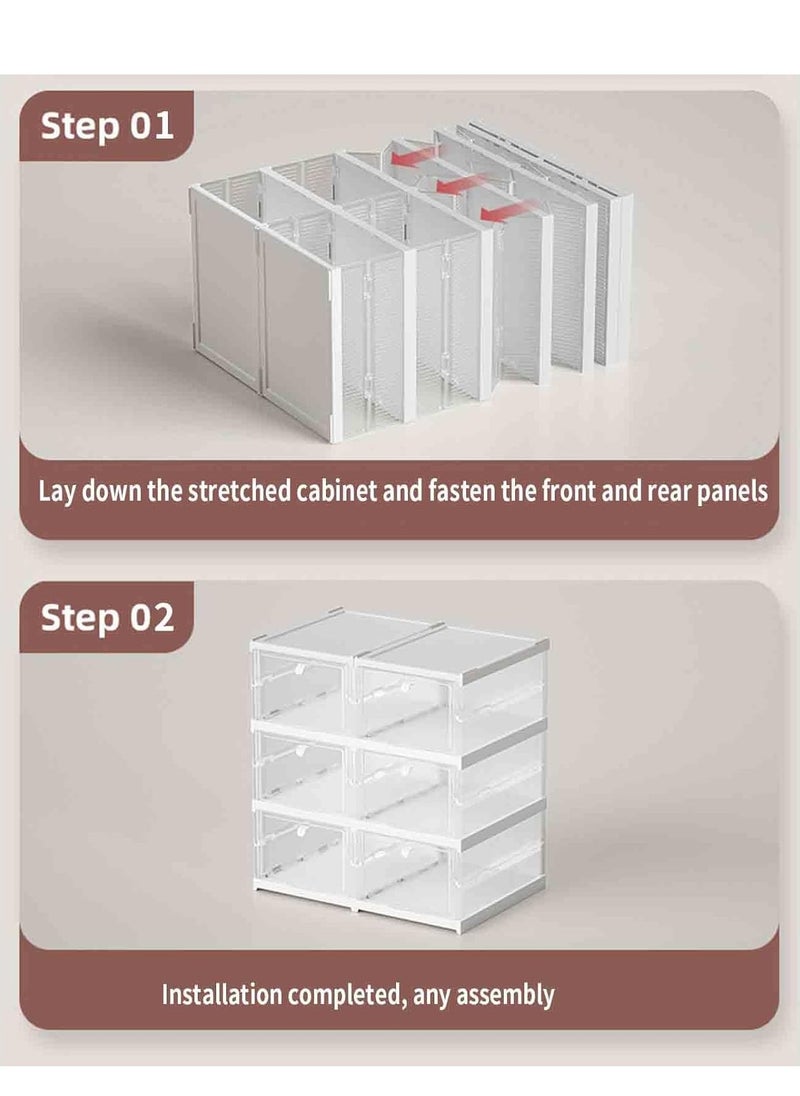 Arabest - Shoe Boxes Clear Plastic Stackable, Shoe Storage Organizer Boxes Easy Installation All in One Shoe Box with Doors 1 Tier Foldable Shoe Box Space Saving for Closet Entryway Containers Bins - Image 1