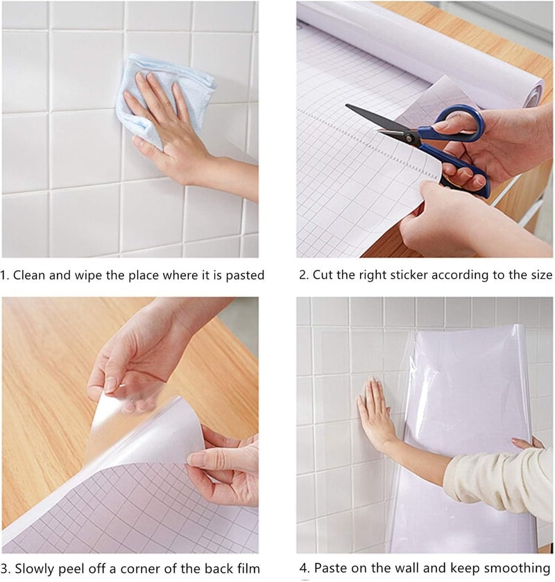 WISDOM WISDOM Plain Kitchen Stickers Wall Oil Proof Peel & Stick for Kitchen Tiles Behind Gas Stoves, Sink, Wash Basin, Sticker with UV Coated Film on Vinyl (31 x 61 cm) - Image 4