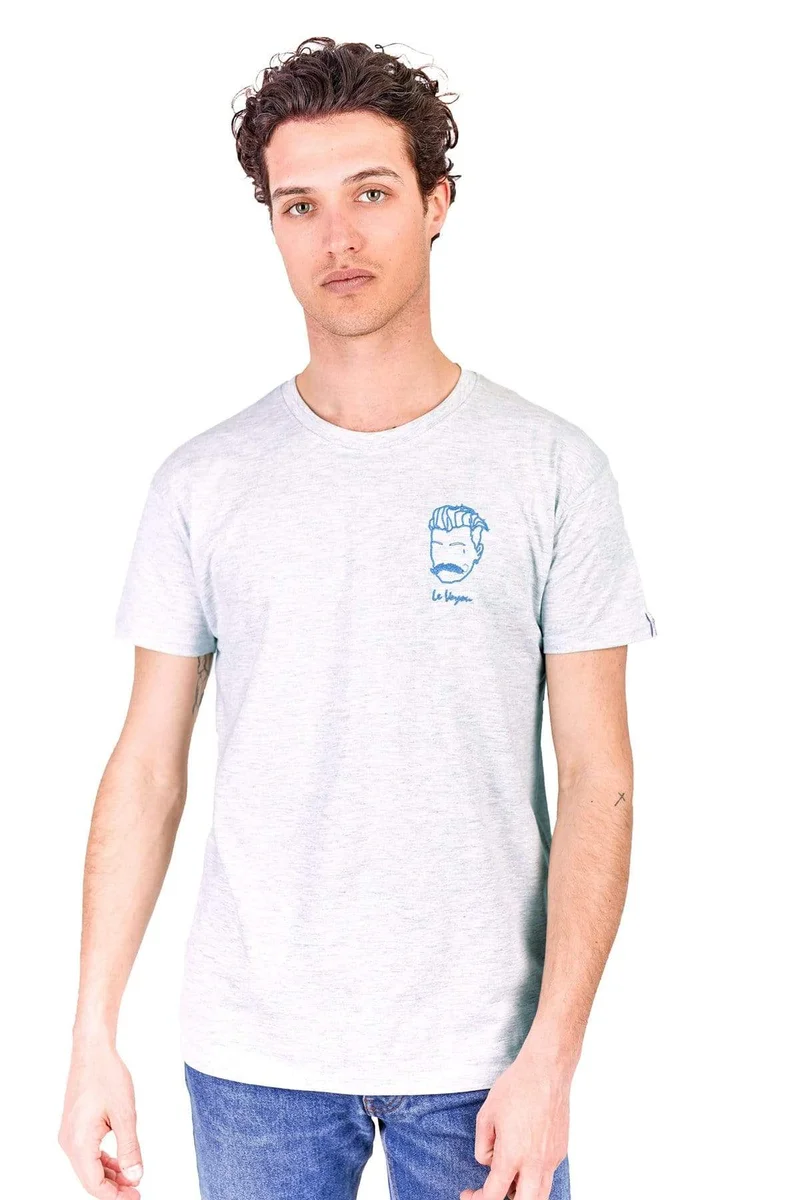 Edgard Paris Le Voyou (The Thug) Embroidered T-Shirt - Grey