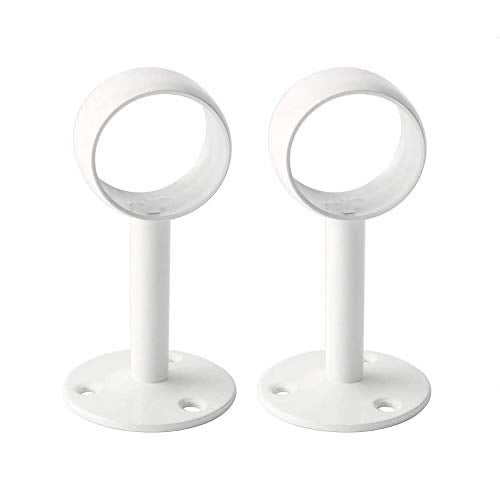 2 pieces of 32mm diameter curtain rod shower curtain wardrobe rod frame pipe flange ceiling curtain hook closet rod bracket white surface treatment