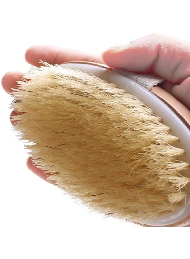 Bath Brush with Long Wooden Handle - Body and Back Scrubber for Exfoliating Dead Skin and Dry Skin - Massage Bath Brush for Men and Women - Image 4