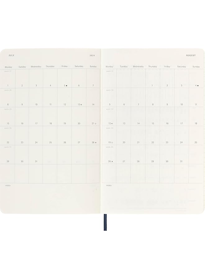 موليسكين مخطط يومي 2024، 12 شهرًا، غلاف ناعم أزرق ياقوتي كبير، 5 × 8.25 - Image 5