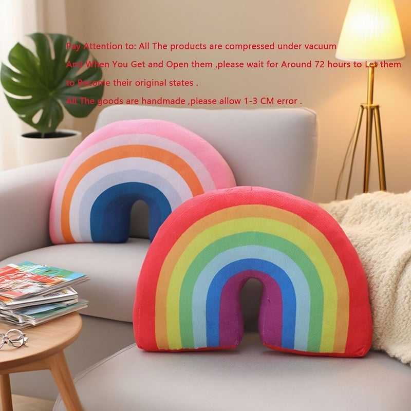 Pink Rainbow Pillow 34cm Soft Decorative Cushion for Living Room Bedroom Office Gift - Image 4