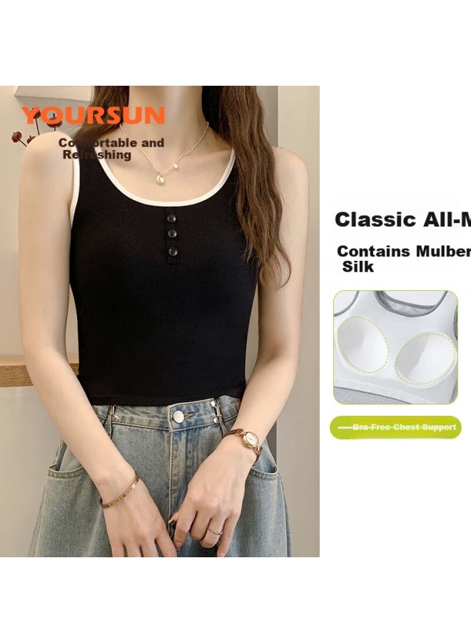 Your Sun Yiershuang Wearable Camisole With Built-in Bra Pads, Women's Summer Thin Undershirt Tank Top - Image 2