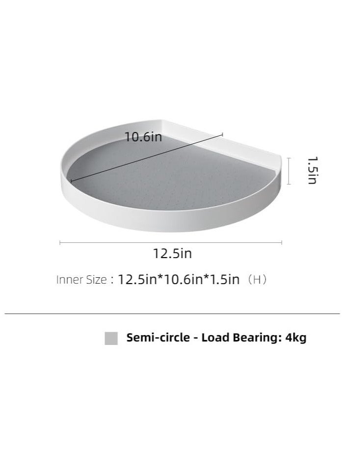 Excefore Turntable Organizer, Organizer Turntable Rack, 12.5''Non-Skid Lazy Susan Rack, for Cabinet,Refrigerator Pantry Organization Storage, Kitchen, Fridge,Countertop,Spice Rack Semicircle - Image 5