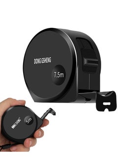 Y&D Retractable Tape Measure 25Ft(7.5M) with Metric and Inches Stainless Steel Blade Measuring Durable Easy to Read Self-Locking Hollow Design Retraction Control Black Gold  - Image 1