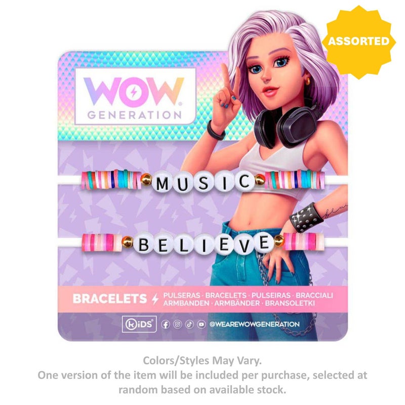 WOW Generation Bracelet with Message Beads Set (Pack of 2, Assorted) - Image 2