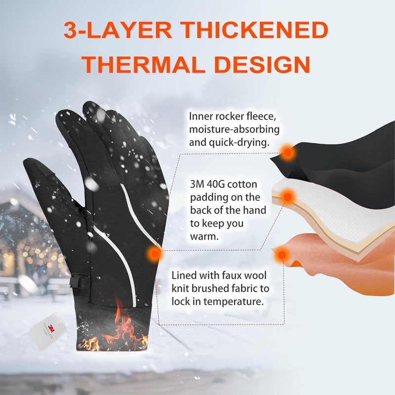 Origem Thermal Gloves for Men and Women - 3M Thinsulate Waterproof Cycling Gloves - Image 2