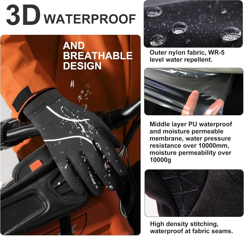 Origem Thermal Gloves for Men and Women - 3M Thinsulate Waterproof Cycling Gloves - Image 3