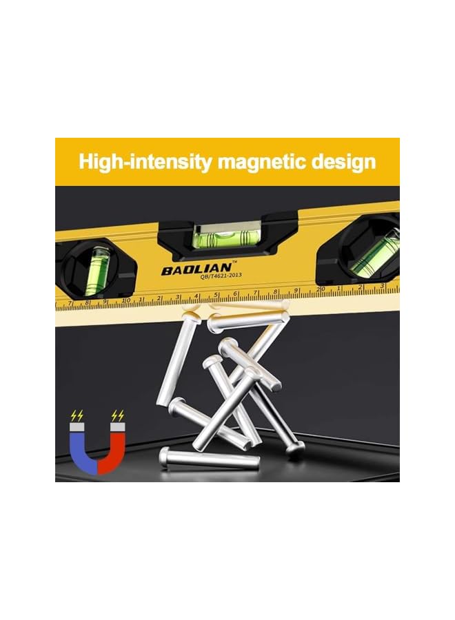 PROMASS promass Spirit Level, Aluminium Alloy 400mm/16 Inch Shock Proof Torpedo Level Tool, with Magnetic Base and 3 Bubble Vials, Durable and Accurate Leveling for Construction and DIY Projects, Yellow  - Image 3