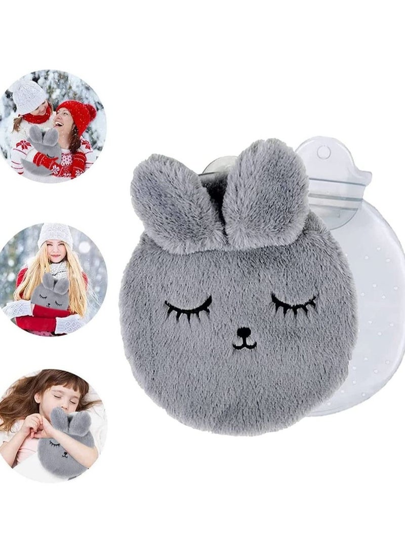 SYOSI Hot Water Bottle with Cover,Rabbit Hot Water Bottles,Hot Water Bottle for Neck and Shoulder Quick Pain Relief Comfort for Arthritis, Headaches,Hot and Cold Therapy - Image 1