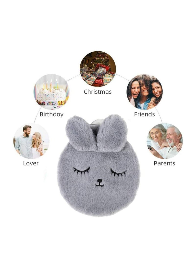 SYOSI Hot Water Bottle with Cover,Rabbit Hot Water Bottles,Hot Water Bottle for Neck and Shoulder Quick Pain Relief Comfort for Arthritis, Headaches,Hot and Cold Therapy - Image 3