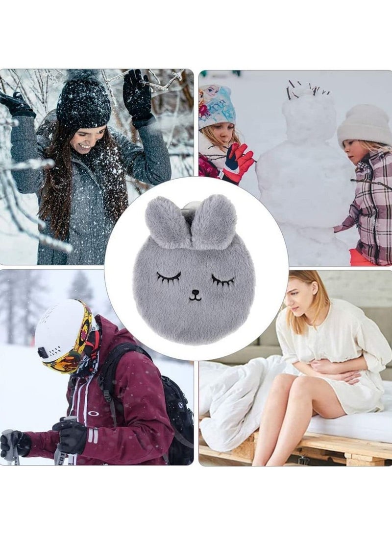 SYOSI Hot Water Bottle with Cover,Rabbit Hot Water Bottles,Hot Water Bottle for Neck and Shoulder Quick Pain Relief Comfort for Arthritis, Headaches,Hot and Cold Therapy - Image 5