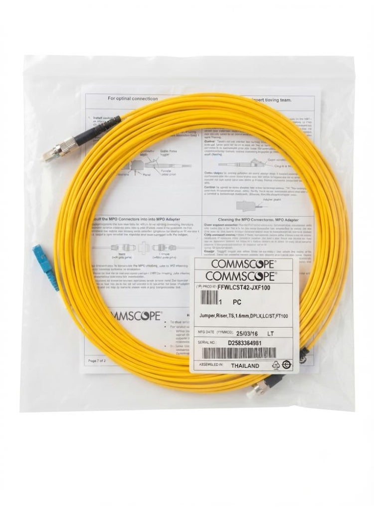 CommScope FFWLCST42-JXF100 Fiber Optic Cable, LC/ST, 30 Meters, Yellow
