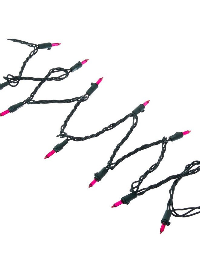 Vickerman - 50 Lights Pink Green Wire End Connecting Lock Set With 4 Inch Spacing And 16 Feet Length Comes In Box - Image 1