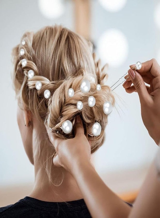 FAMEZA 12 PCS Hair Accessory, Set of 12 Pieces Hair Accessories, Wedding Hairpin, Pearl Hair Clip, Bridal U-Shaped Clip, for Wedding/Birthday (Silver) - Image 4