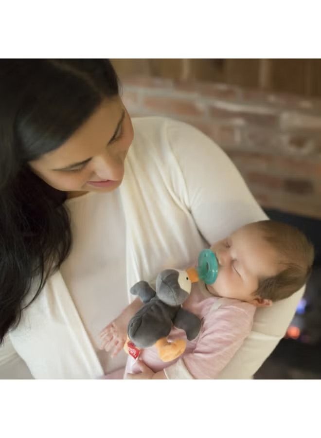 أوريتي لهاية سيليكون مهدئة للأطفال مع لعبة أفخم ذات طابع حيواني للأطفال-بني - Image 5