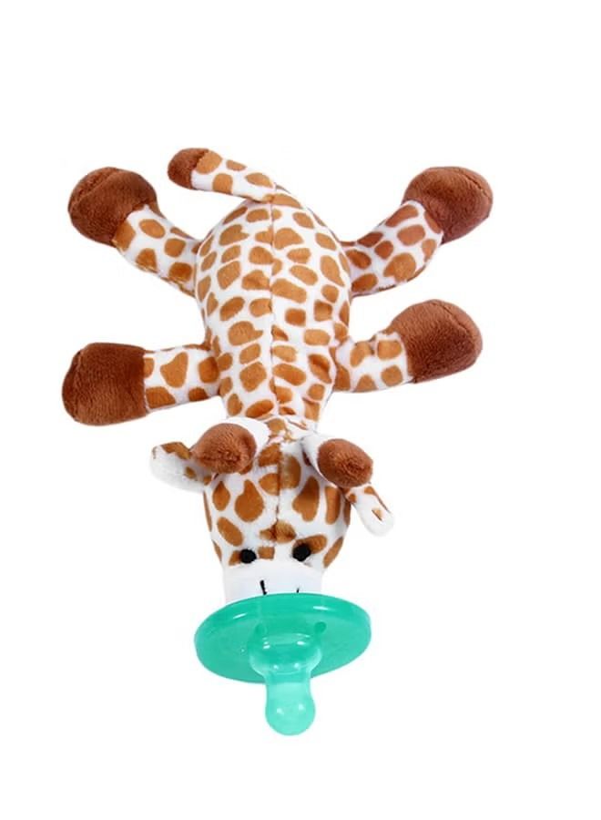 أوريتي لهاية سيليكون مهدئة للأطفال مع لعبة أفخم ذات طابع حيواني للأطفال-بني - Image 4