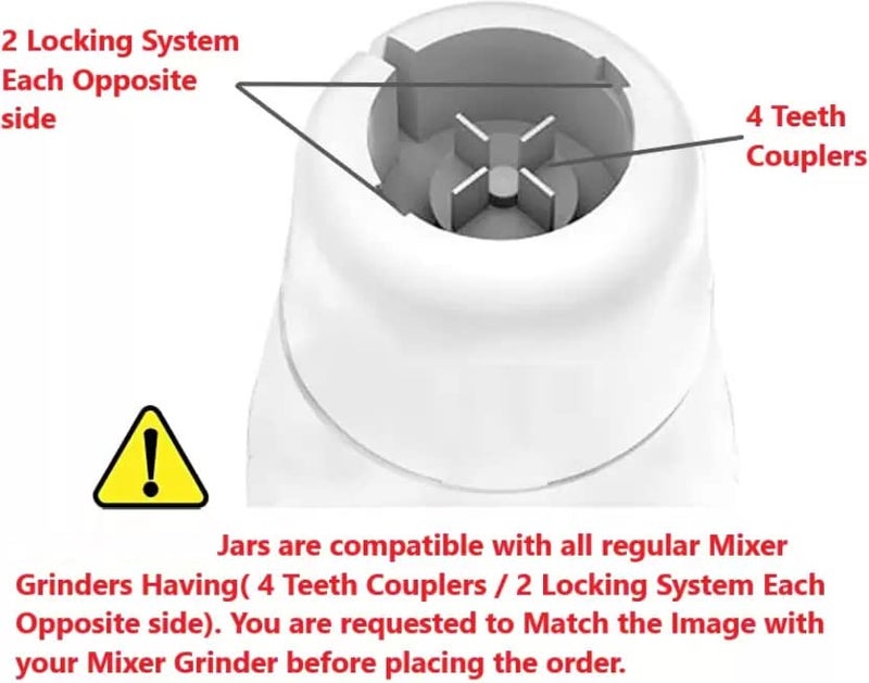 Gemini Gemini Liquid jar for Mixer Grinder Stainless Steel Mixer Liquid Jar with Handle MA48 Silver Pack of 1  - Image 3