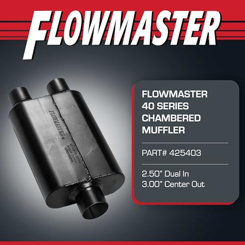 Flowmaster 40 Series Original Chambered Muffler 250 Center In 3 Offset Out Aggressive Sound 16Gauge Aluminized Steel For Muscle Cars Street Rods Trucks SUVs Strip Builds 425403 - Image 3