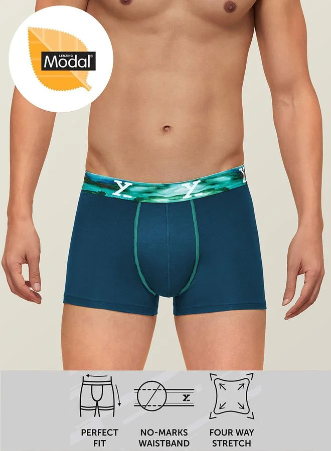 اكس واي اكس اكس Modal Stretch Trunkswith Printed Branded Elastic by Styli